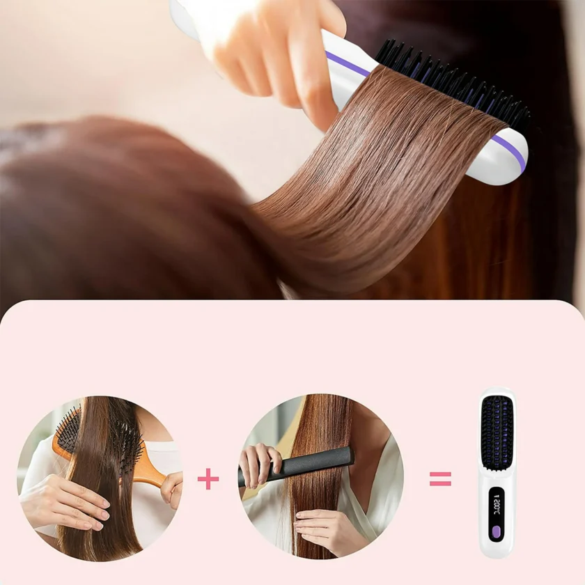 Cordless Hair Straightener Brush - Image 5