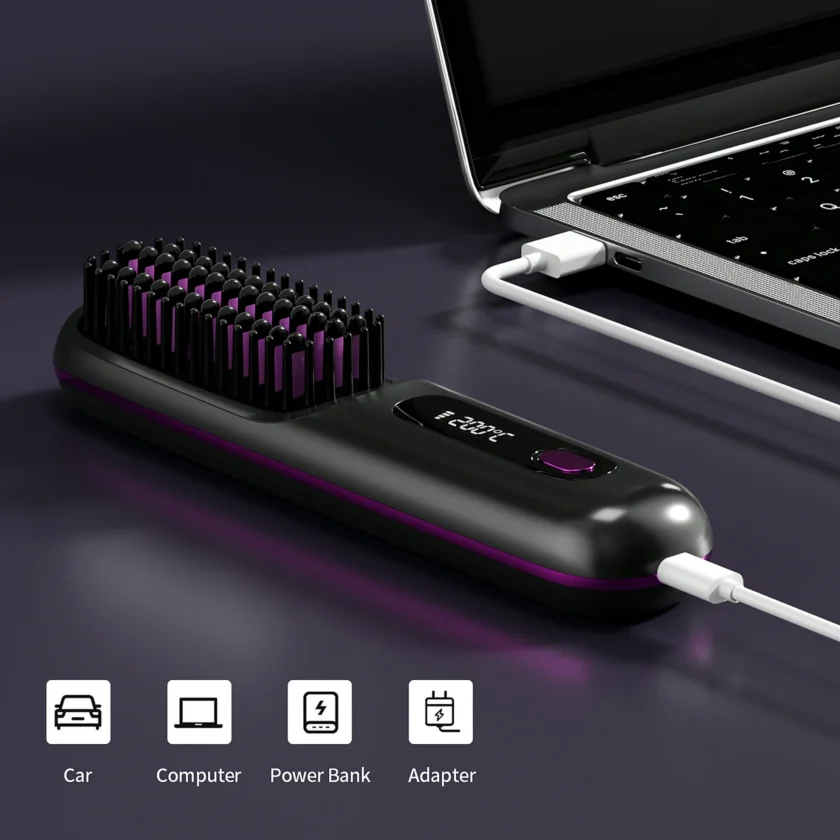 Cordless Hair Straightener Brush - Image 4